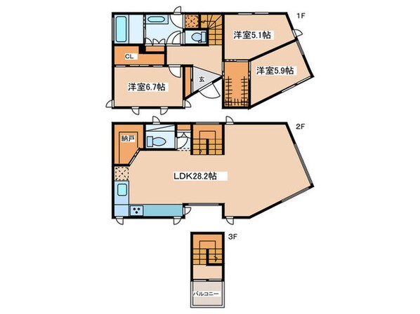 片瀬2丁目戸建の物件間取画像